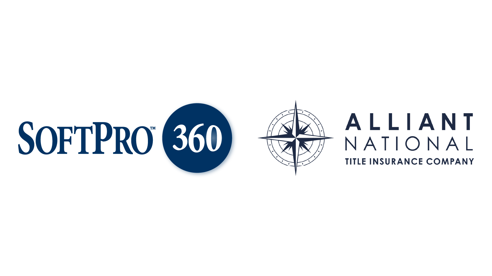SoftPro 360 and Alliant National Title Logos side by side on a white background